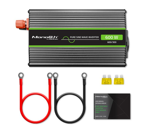 Qoltec Przetwornica napięcia 300W/600W 24V na 230V Czysty Sin - 1144889 - zdjęcie 4